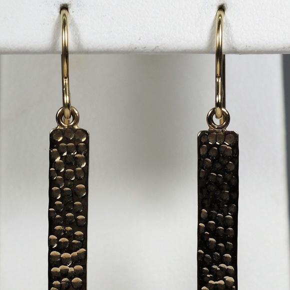 14KY Gold Handmade Genuine Blue Topaz Earrings - Picture 3 of 7